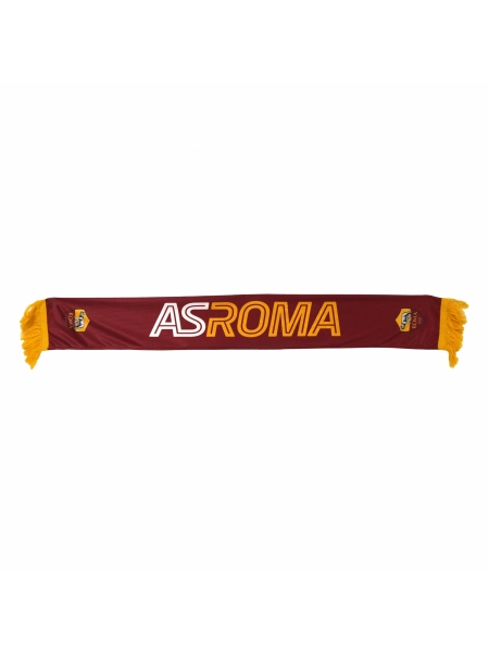 Sciarpa in poli rigatino con frangia alta AS ROMA